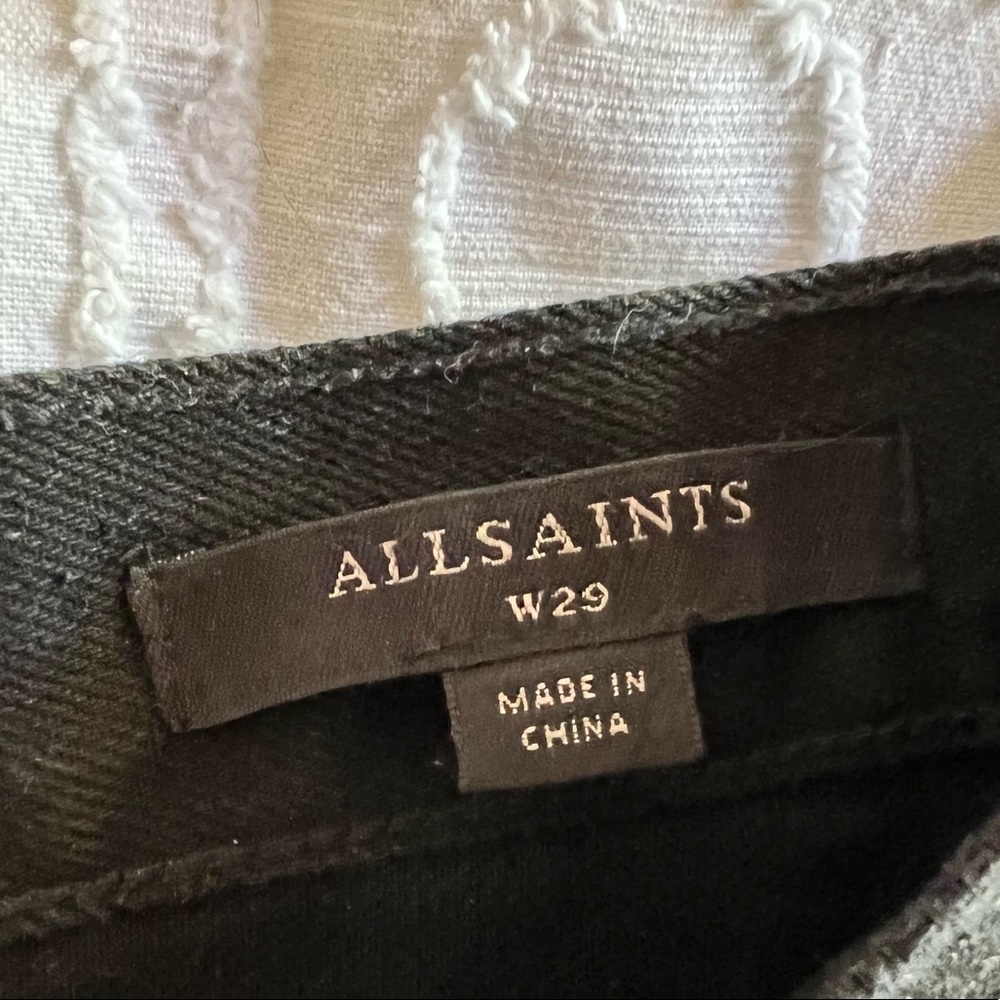 All Saints Black Denim Shorts - Picture 2 of 3